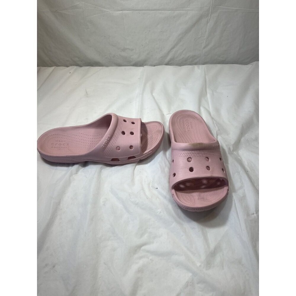 Crocs Womens Coast Slide Sandals Pink Open Toe Slip On Flats 7 - Picture 13 of 15